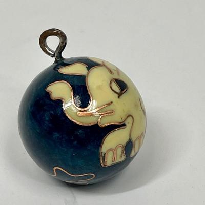 Cloisonne Enamel Elephant Harmony Chime Ball Pendant Round