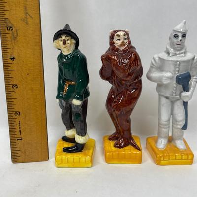 3 Ceramic Wizard Of Oz Salt and Pepper Shaker Figurines