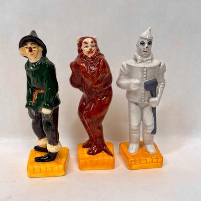 3 Ceramic Wizard Of Oz Salt and Pepper Shaker Figurines