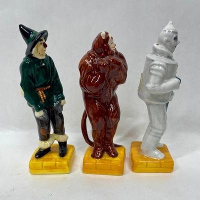 3 Ceramic Wizard Of Oz Salt and Pepper Shaker Figurines