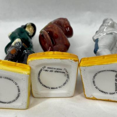 3 Ceramic Wizard Of Oz Salt and Pepper Shaker Figurines