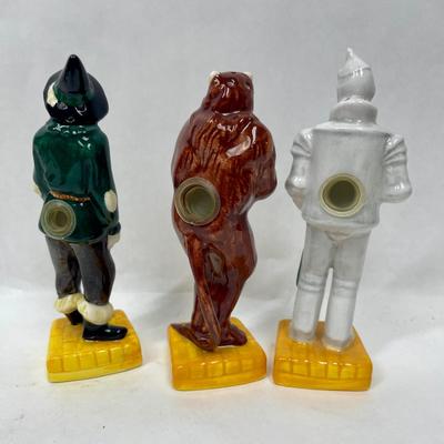 3 Ceramic Wizard Of Oz Salt and Pepper Shaker Figurines