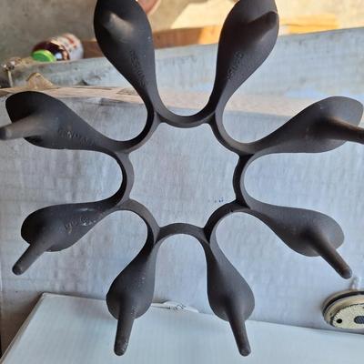 MID CENTURY MODERN CAST IRON CANDLE HOLDER