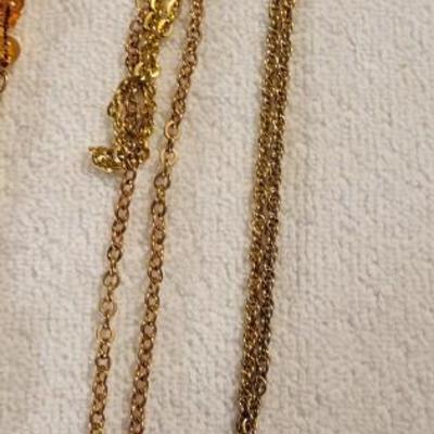 SARAH COVENTRY, THREE BEADED NECKLACES AND TWO CHAIN NECKLACES