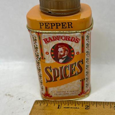 Vintage Bradford Spices Pepper Tin