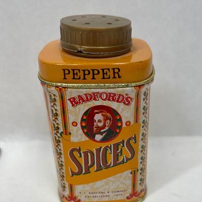 Vintage Bradford Spices Pepper Tin