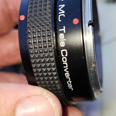 Camera case, lens, tripods and Tasco 3701 spotting scope