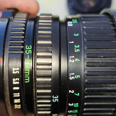 Camera case, lens, tripods and Tasco 3701 spotting scope