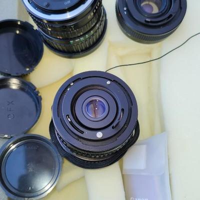 Camera case, lens, tripods and Tasco 3701 spotting scope
