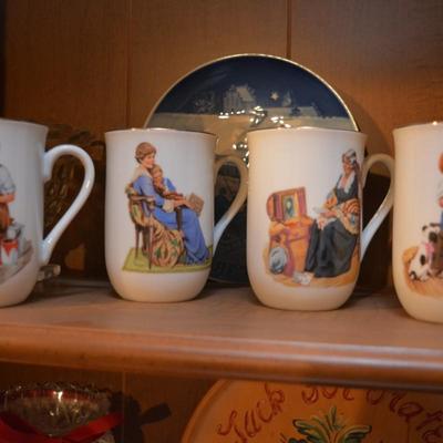 Lot of 4 Norman Rockwell Mugs