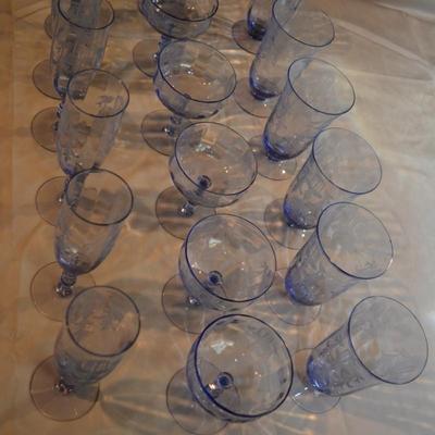 Set of Blue Glasses