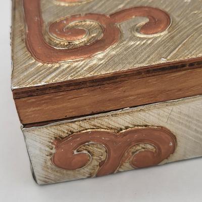 Copper & Wood Box With Various Pendant-Style Necklaces