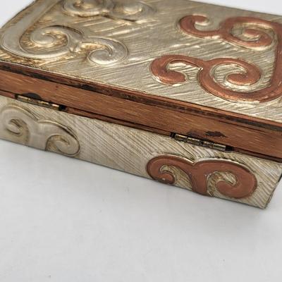 Copper & Wood Box With Various Pendant-Style Necklaces