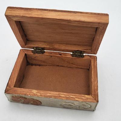 Copper & Wood Box With Various Pendant-Style Necklaces