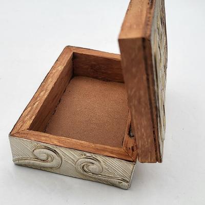 Copper & Wood Box With Various Pendant-Style Necklaces