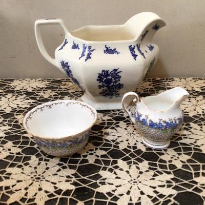 Large Pitcher and Tuscan England Cream and Sugar