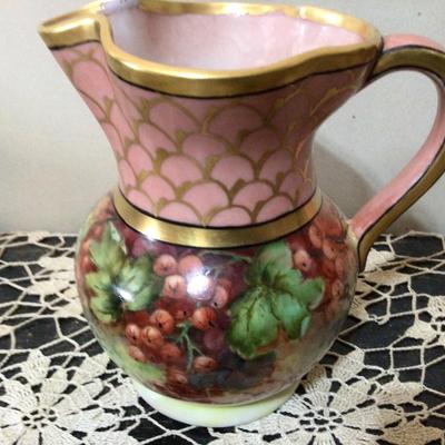 Nippon Sugar Bowl, Noritake Tray, Pitcher Fruit Pattern.