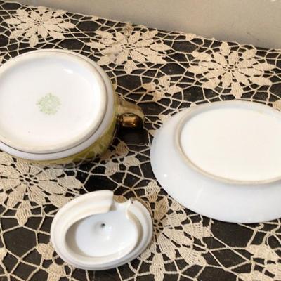 Nippon Sugar Bowl, Noritake Tray, Pitcher Fruit Pattern.