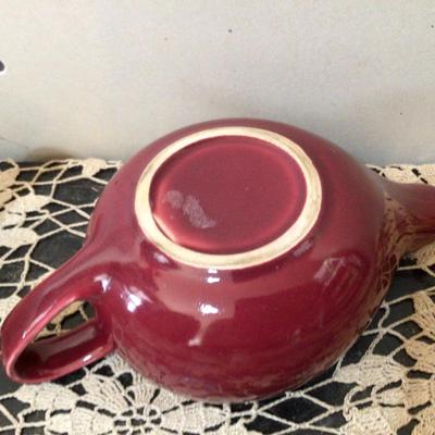 Hanley England Gravy Boat, Maroon Creamer, Two Egg Cups
