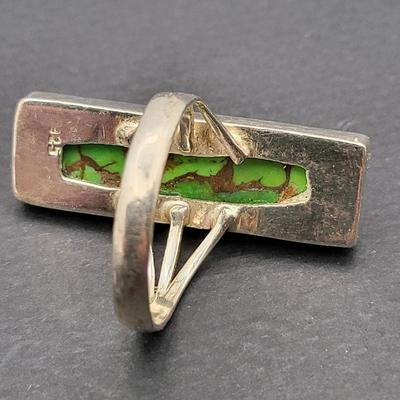 Southwest Long Green Turquoise Ring 7.3gr