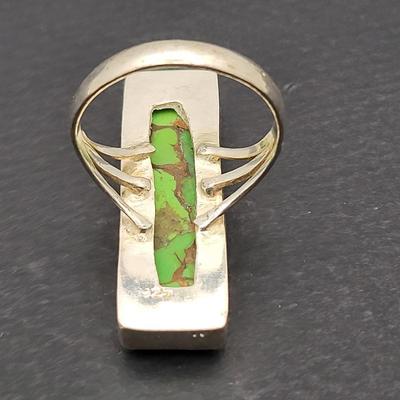 Southwest Long Green Turquoise Ring 7.3gr