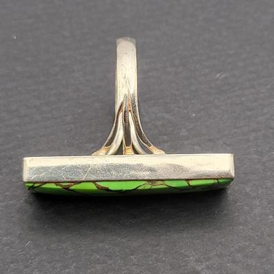 Southwest Long Green Turquoise Ring 7.3gr