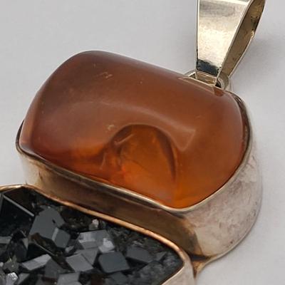 Amazing Large Three Stone Pendant 925
