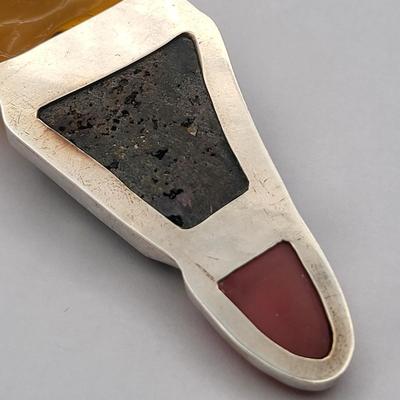 Amazing Large Three Stone Pendant 925