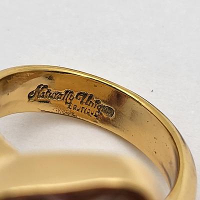 Large Natural Amber Modernist Ring
