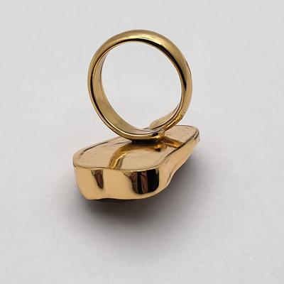 Large Natural Amber Modernist Ring