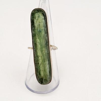 Two Rings - Green Kyanite, Black Tourmaline w/Green Moldavite 11.9gr