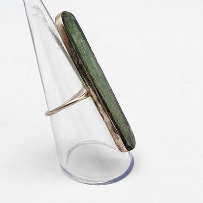 Two Rings - Green Kyanite, Black Tourmaline w/Green Moldavite 11.9gr