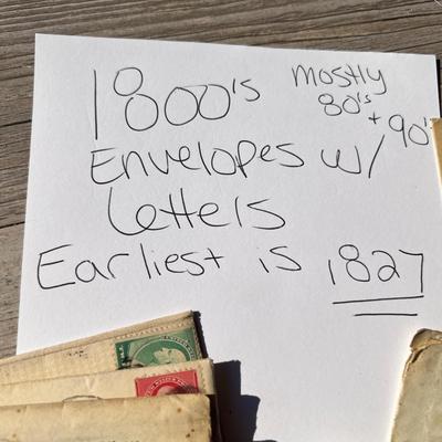 Antique Lot 1800’s Stamped Letters Ephemera - Earliest 1827