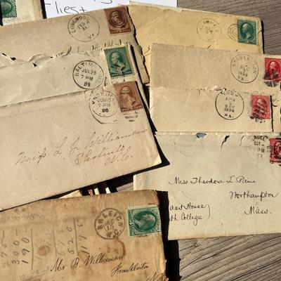 Antique Lot 1800’s Stamped Letters Ephemera - Earliest 1827