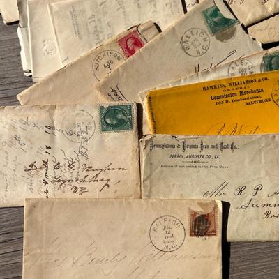 Antique Lot 1800’s Stamped Letters Ephemera - Earliest 1827