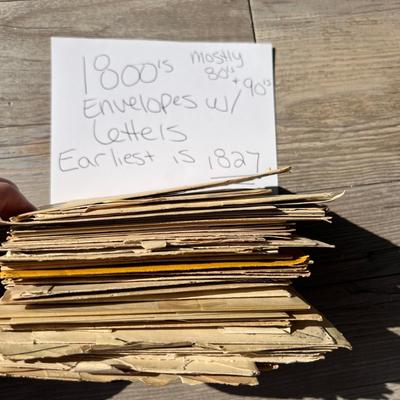 Antique Lot 1800’s Stamped Letters Ephemera - Earliest 1827