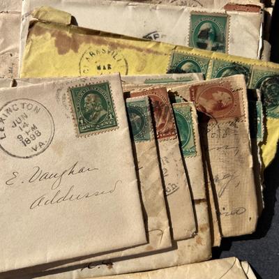 Antique Lot 1800’s Stamped Envelopes Ephemera