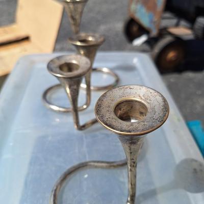 2 Pc. Art Deco Candle Holders