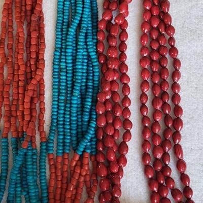 LARGE CUFF BRACELET AND 4 NECKLACES