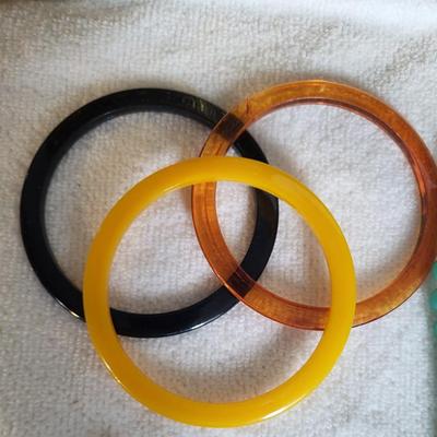 BAKELITE BRACELETS, NAPIER AND GERMAN NECKLACES PLUS MORE