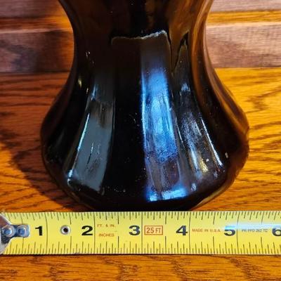 Vintage Purple Amethyst 5 Finger Glass Swung Vases and Two Tall Purple Florentina Vase