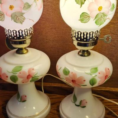 Vintage Set of 2 Gone with The Wind Lamps | Parlor Lamp | Hurricane Lamp | Table Lamp