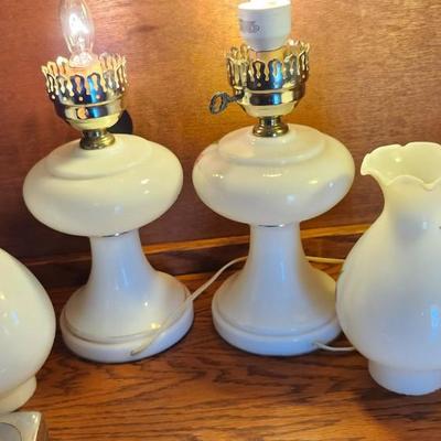 Vintage Set of 2 Gone with The Wind Lamps | Parlor Lamp | Hurricane Lamp | Table Lamp