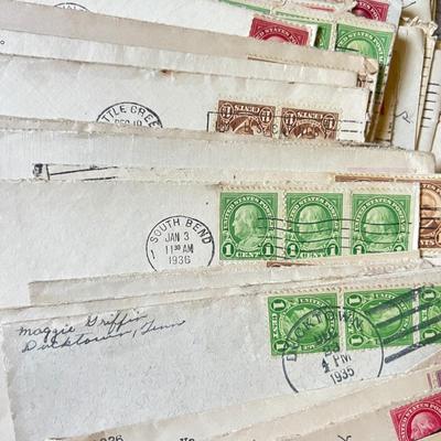 Antique Lot c. 1900-1940s Stamped Envelopes Ephemera