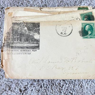 Antique Lot c. 1900-1940s Stamped Envelopes Ephemera
