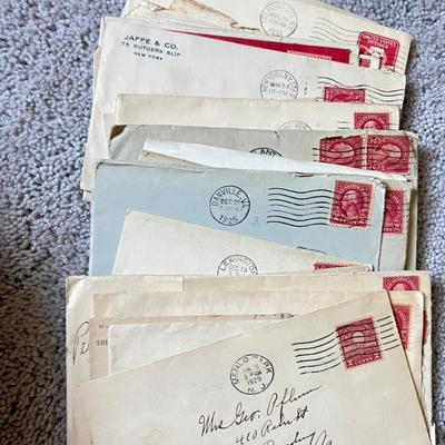 Antique Lot c. 1900-1940s Stamped Envelopes Ephemera