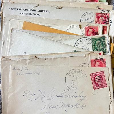 Antique Lot c. 1900-1940s Stamped Envelopes Ephemera