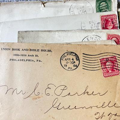 Antique Lot c. 1900-1940s Stamped Envelopes Ephemera