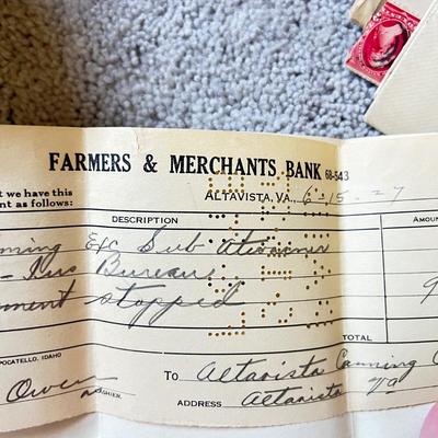 Antique c. 1900-1940s Stamped Envelopes w. Letters Ephemera