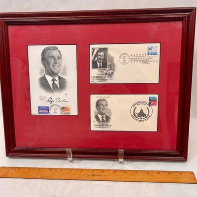 Presidents George W. Bush and George H.W. Bush - Inauguration Day - Framed Artcraft Covers